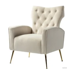 Raphael Velvet Tufted Upholstered Wingback Chair Accent Wingback Silhouette With Diamond Button Tufting | Karat Home -Baxton Studio Shop GUEST 3598c5ed 4e5c 43d4 aa60 742a4f21a111