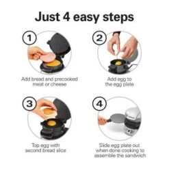 Hamilton Beach Breakfast Sandwich Maker With Timer - Dark Gray - 25478: Nonstick, Cool Touch Handle, 600W, Dishwasher-Safe -Baxton Studio Shop GUEST 359beddc a6ee 494b 8838 a64d63558e45