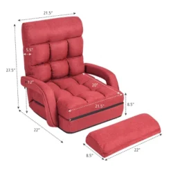 Costway Folding Floor Armchair W/6-position Adjustable Back & Lumbar Pillow Red -Baxton Studio Shop GUEST 35a97f53 7d59 4736 8ca2 8169a3a8c0af
