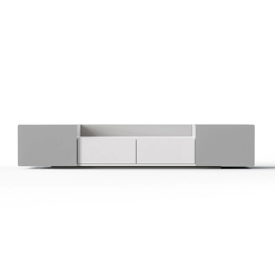 Modern TV Stand For 70" TV With Large Storage And Magnetic Doors, White - ModernLuxe 7 Modern TV Stand For 70" TV With Large Storage And Magnetic Doors, White - ModernLuxe - Image 7