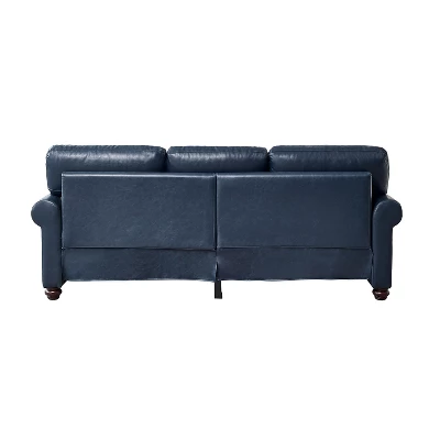 Eulalia Transitional Leather 82"Wide Sofa With Rolled Arms And Solid Wood Legs | ARTFUL LIVING DESIGN 3 Eulalia Transitional Leather 82"Wide Sofa With Rolled Arms And Solid Wood Legs | ARTFUL LIVING DESIGN - Image 3