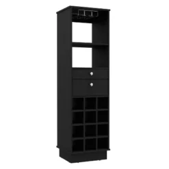 Gulches Elegant Black Manufactured Wood Storage Unit With 2 Drawers, 2 Shelves, 6 Cubbies 5''H X 5''W And Solid Base -Baxton Studio Shop GUEST 3610dc1e 1de1 4855 8847 43d34b6566f8