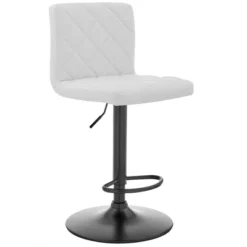 Duval Adjustable Barstool With Faux Leather And Metal Finish - Armen Living -Baxton Studio Shop GUEST 3613e3d6 d5b1 4536 970e 3b11ff2f5f42