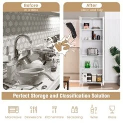 Costway 73.5''Double Door Tall Pantry Cabinet Freestanding Versatile Storage Organizer -Baxton Studio Shop GUEST 3634779d 6ced 4ee2 833f 9f8e39c9ec2b