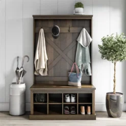 Marlette Entryway Bench With Hall Tree - Room & Joy