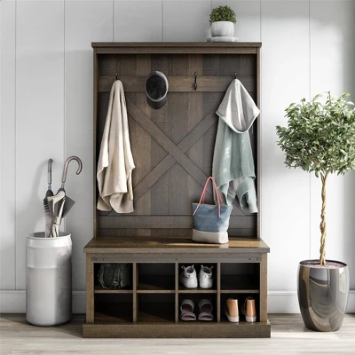 Marlette Entryway Bench With Hall Tree - Room & Joy 1 Marlette Entryway Bench With Hall Tree - Room & Joy