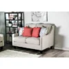 Vieta Upholstered Loveseat Ivory - Furniture Of America