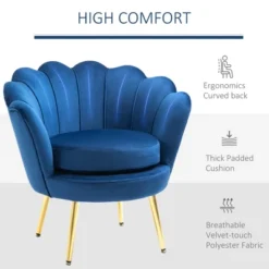 HomCom Elegant Velvet Upholstered Accent Leisure Club Chair With Gold Metal Legs -Baxton Studio Shop GUEST 36821f06 031a 4cfd 8ad6 b397a37162c9