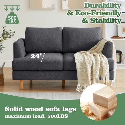 Gericco Loveseat Sofa 56", Small Couches For Small Spaces, Mid Century Love Seat Couches For Living Room, Upholstered 2-Seater Small Couch 7 Gericco Loveseat Sofa 56", Small Couches For Small Spaces, Mid Century Love Seat Couches For Living Room, Upholstered 2-Seater Small Couch - Image 7