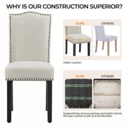 Yaheetech Set Of 2 Modern Fabric Upholstered Dining Chairs For Living Room Dining Room, Beige 11 Yaheetech Set Of 2 Modern Fabric Upholstered Dining Chairs For Living Room Dining Room, Beige -Baxton Studio Shop GUEST 37633996 48c8 47b8 ac8c 2070a81a08a2 1