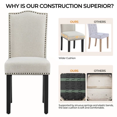 Yaheetech Set Of 4 Modern Upholstered Dining Chairs For Living Room, Dining Room, Home, Kitchen 5 Yaheetech Set Of 4 Modern Upholstered Dining Chairs For Living Room, Dining Room, Home, Kitchen - Image 5