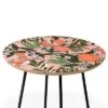 Round Marta Barragan Camarasa Olives In The Orange Flowers Side Table Pink/Black - Deny Designs