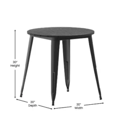 Emma And Oliver Indoor/Outdoor Dining Table, 30" Round All Weather Poly Resin Top With Steel Base -Baxton Studio Shop GUEST 37ab7a92 524f 4b96 86c5 982dd8b860fa