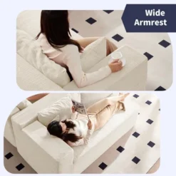 Mjkone 106''Minimalist 2-Piece Corduroy Modular Chaise Sectional Sofa Deep Seat,L-Shaped Upholstered Couch With Right Chaise 22 Mjkone 106''Minimalist 2-Piece Corduroy Modular Chaise Sectional Sofa Deep Seat,L-Shaped Upholstered Couch With Right Chaise -Baxton Studio Shop GUEST 37d80227 77e9 4230 b681 cc131a54bfd8