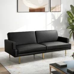 Lanna 76"Wide Vegan Leather Modern Style Convertible Futon Sofa Bed For Living Room Guest Bedroom | ARTFUL LIVING DESIGN 26 Lanna 76"Wide Vegan Leather Modern Style Convertible Futon Sofa Bed For Living Room Guest Bedroom | ARTFUL LIVING DESIGN -Baxton Studio Shop GUEST 3867f09f 8b58 4f13 9fe9 32fe65740f57