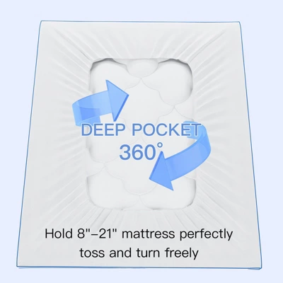 Belffin Pillow Top Mattress Topper,Belffin Pillow Top Mattress Topper,Pad Cover With 8-21 Inch Deep Pocket 5 Belffin Pillow Top Mattress Topper,Belffin Pillow Top Mattress Topper,Pad Cover With 8-21 Inch Deep Pocket - Image 5