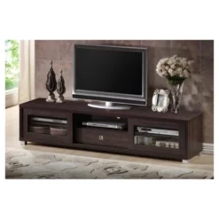 Beasley Cabinet With 2 Sliding Doors And Drawer TV Stand For TVs Up To 70" Dark Brown - Baxton Studio -Baxton Studio Shop GUEST 389c1d05 fdcf 4625 a1ee 84cf47fa9cfb
