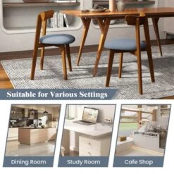 Costway Wood Dining Chairs Set Of 2/4 With Rubber Wood Frame Padded Seat & Curved Backrest -Baxton Studio Shop GUEST 38c52eee 5dea 4452 b98b fb5c93d5928e