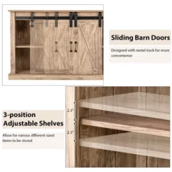 Costway 55'' Sliding Barn Door TV Stand Entertainment Media Console W/ Adjustable Shelf 14 Costway 55'' Sliding Barn Door TV Stand Entertainment Media Console W/ Adjustable Shelf -Baxton Studio Shop GUEST 391e70c2 3387 48c7 b3bf 33ffc4003b8d