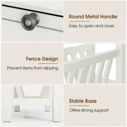 Tangkula 2 PCS Side Table End Table Nightstand W/ Bottom Storage Shelf & Rubber Wood Legs -Baxton Studio Shop GUEST 392e0f34 3962 492c 9f94 f71b9d247db2