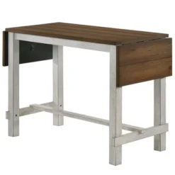 71" Shipway Counter Height Table With Drop Leaf Antique Light Oak/Antique White - HOMES: Inside + Out -Baxton Studio Shop GUEST 395e7fcd cc9e 49be bd3b dc8fdcb2d6de