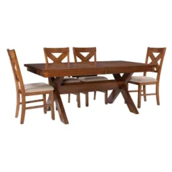 Jackson Dining Table Dark Hazelnut - Powell Company. -Baxton Studio Shop GUEST 3960cba3 689a 47a6 83c1 ebc3cc2b2958