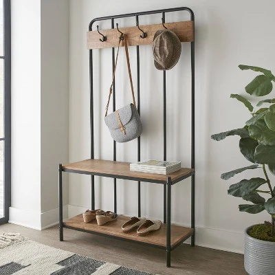 Camino Hall Tree Wood And Frame Brown /Black - Steve Silver Co. 2 Camino Hall Tree Wood And Frame Brown /Black - Steve Silver Co. - Image 2