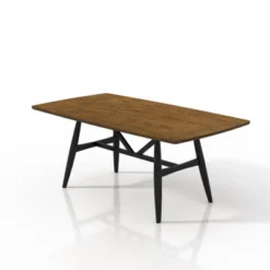 71" Bernst Mid-Century Modern Rectangle Dining Table Antique Oak/Black - MiBasics -Baxton Studio Shop GUEST 39782807 8f19 475c a441 9fcab7fc79ed