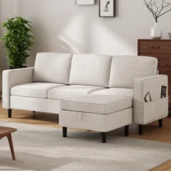 Mjkone Convertible Sectional Sofa Couch, 3-Seat L-Shaped Sofa With Storage Ottoman 22 Mjkone Convertible Sectional Sofa Couch, 3-Seat L-Shaped Sofa With Storage Ottoman -Baxton Studio Shop GUEST 39974a76 699b 4135 8985 35b926128bd0