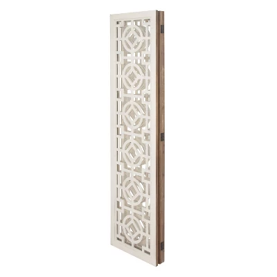 Farmhouse Wood Patterned Room Divider Screen White - Olivia & May 8 Farmhouse Wood Patterned Room Divider Screen White - Olivia & May - Image 8