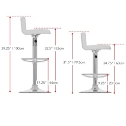 Set Of 2 Adjustable Low Back Barstool White - CorLiving -Baxton Studio Shop GUEST 3a08ca01 bc4a 4dcd 8e58 a1fd40705f18
