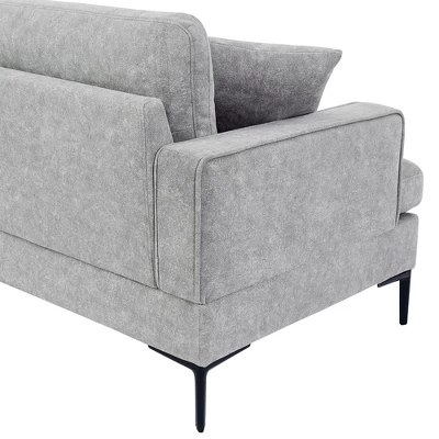 80.7" Modern Upholstered Loveseat Sofa With Metal Legs And 2 Pillows-ModernLuxe 8 80.7" Modern Upholstered Loveseat Sofa With Metal Legs And 2 Pillows-ModernLuxe - Image 8