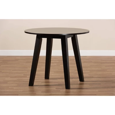 35" Ela Wide Round Wood Dining Table - Baxton Studio 5 35" Ela Wide Round Wood Dining Table - Baxton Studio - Image 5