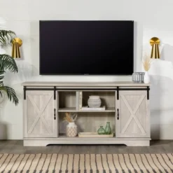 Modern Transitional Sliding Barndoor TV Stand For TVs Up To 65"- Saracina Home -Baxton Studio Shop GUEST 3a33cfae 753c 49d5 b93b f8ed8ea1c772