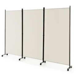 Costway 3-Panel Folding Room Divider 6Ft Rolling Privacy Screen WithLockable Wheels Black/Brown/Grey/White 23 Costway 3-Panel Folding Room Divider 6Ft Rolling Privacy Screen WithLockable Wheels Black/Brown/Grey/White -Baxton Studio Shop GUEST 3a41e8bd 46d1 4dd7 bd79 f6ac6b360641