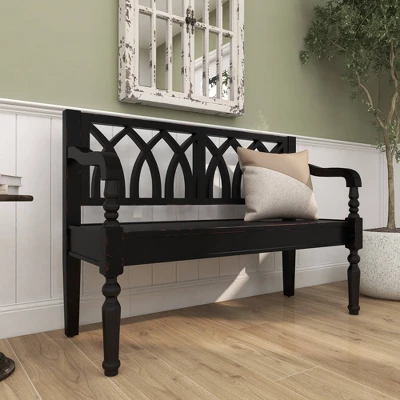 Farmhouse Wood Sitting Bench - Olivia & May 18 Farmhouse Wood Sitting Bench - Olivia & May - Image 18