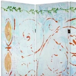 5 Ft. Tall Winter's Peace Canvas Room Divider - Oriental Furniture