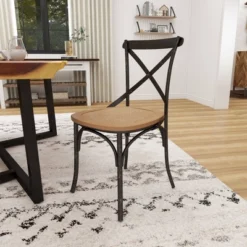 Set Of 2 Farmhouse Iron Dining Chair - Olivia & May -Baxton Studio Shop GUEST 3a8bc6f1 ae07 4515 84b5 8b543cbf7675