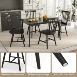 Costway Windsor Dining Chairs Set Of 2 Armless Spindle Back Solid Rubber Wood Black/Natural 16 Costway Windsor Dining Chairs Set Of 2 Armless Spindle Back Solid Rubber Wood Black/Natural -Baxton Studio Shop GUEST 3acaa474 5159 4562 823b 40641a5c94d8