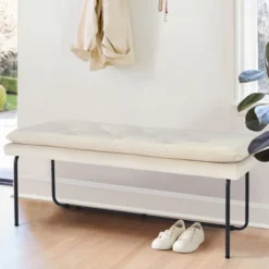 Nano 48" Upholstered Double Padded Cushion Bench - The Pop Maison -Baxton Studio Shop GUEST 3ae5c8d0 af90 4c7a 8806 b269ee4fd333