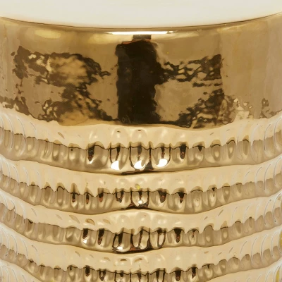 Glam Stoneware Accent Tables Gold - Olivia & May 2 Glam Stoneware Accent Tables Gold - Olivia & May - Image 2