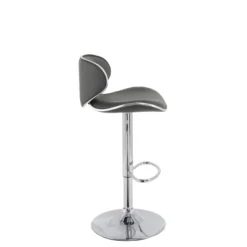 Set Of 2 Curved Form Fitting Adjustable Bonded Leather Barstool Dark Gray - CorLiving -Baxton Studio Shop GUEST 3b34d37b 8be3 4066 a87f 78fe9ab1047f