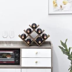 Itopfox 8-Bottle Countertop Wine Rack, Wooden 3-Tier Wine Bottle Holder For Bar Table, Wine Cabinet, Free Standing Display And Storage Shelves Brown 16 Itopfox 8-Bottle Countertop Wine Rack, Wooden 3-Tier Wine Bottle Holder For Bar Table, Wine Cabinet, Free Standing Display And Storage Shelves Brown -Baxton Studio Shop GUEST 3b635591 403c 41d1 9687 39adce1d04f4