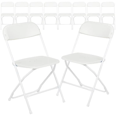Emma And Oliver Set Of 10 Stackable Folding Plastic Chairs - 650 LB Weight Capacity 16 Emma And Oliver Set Of 10 Stackable Folding Plastic Chairs - 650 LB Weight Capacity - Image 16