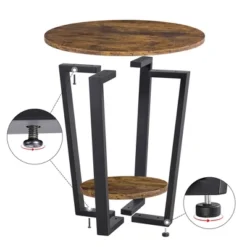 Yaheetech Industrial Side Table, Round Sofa Table With Storage Rack -Baxton Studio Shop GUEST 3b8b81f2 4982 472c 9471 6fd343935751