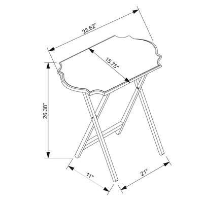 Set Of 2 Ledda Folding Snack Tray - Linon 4 Set Of 2 Ledda Folding Snack Tray - Linon - Image 4
