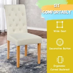 Costway Set Of 2 Parsons Upholstered Fabric Chair With Wooden Legs Pink/Beige/Grey/White&Black 20 Costway Set Of 2 Parsons Upholstered Fabric Chair With Wooden Legs Pink/Beige/Grey/White&Black -Baxton Studio Shop GUEST 3bfecd6a 7e78 4ed3 9e84 39d3d433e3b4