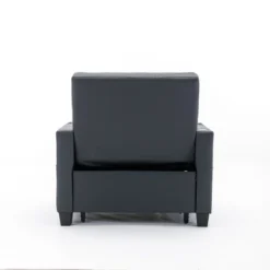 34.26"W Faux Leather/Linen/Tech Cloth Upholstered Convertible Pull Out Sleeper Sofa Bed With USB Ports, Cup Holders And Side Pockets, 4L -ModernLuxe -Baxton Studio Shop GUEST 3c8464ea d8c9 4ec5 9c34 d2028cef54ae