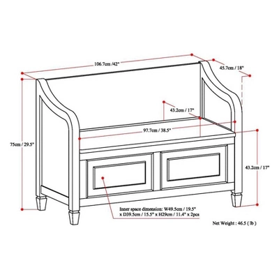 Hampshire Entryway Storage Bench - WyndenHall 9 Hampshire Entryway Storage Bench - WyndenHall - Image 9