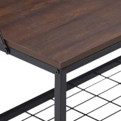 Rowan Wood Grain And Metal Hall Tree Bench And Shoe RackBrown - CorLiving 9 Rowan Wood Grain And Metal Hall Tree Bench And Shoe RackBrown - CorLiving -Baxton Studio Shop GUEST 3d107c49 ba1b 4094 991c bae45bf400a7